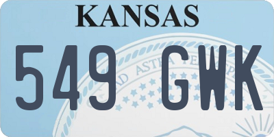 KS license plate 549GWK