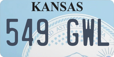 KS license plate 549GWL