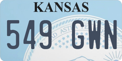 KS license plate 549GWN