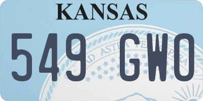 KS license plate 549GWO