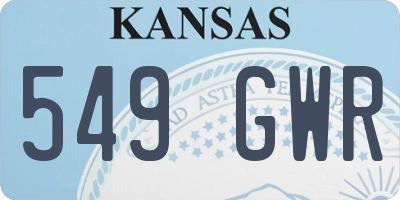 KS license plate 549GWR