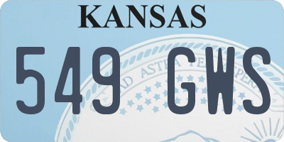 KS license plate 549GWS