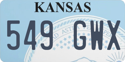 KS license plate 549GWX