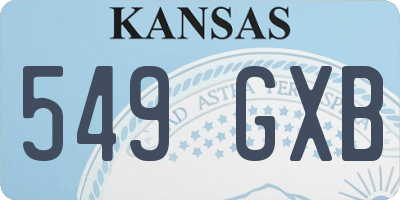 KS license plate 549GXB