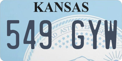 KS license plate 549GYW