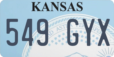 KS license plate 549GYX