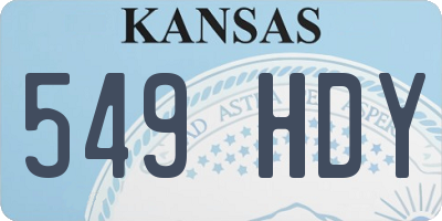 KS license plate 549HDY