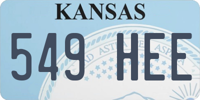KS license plate 549HEE