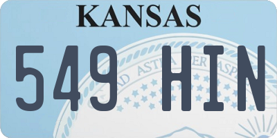KS license plate 549HIN
