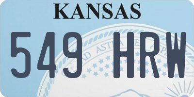 KS license plate 549HRW