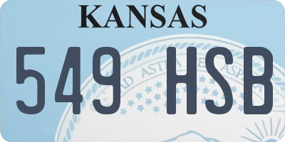KS license plate 549HSB
