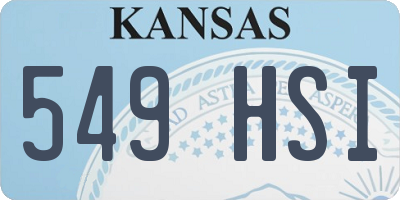 KS license plate 549HSI