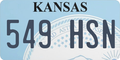 KS license plate 549HSN