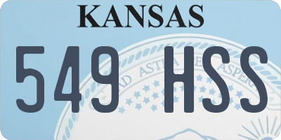 KS license plate 549HSS