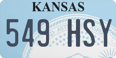 KS license plate 549HSY