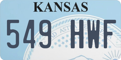 KS license plate 549HWF
