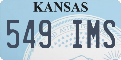 KS license plate 549IMS