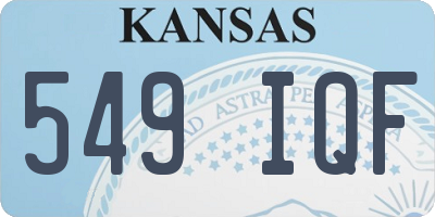 KS license plate 549IQF
