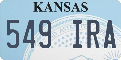 KS license plate 549IRA