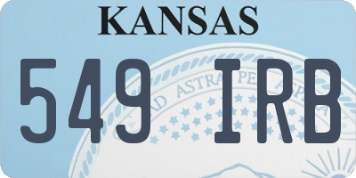 KS license plate 549IRB