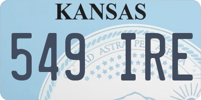KS license plate 549IRE