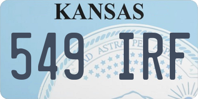 KS license plate 549IRF