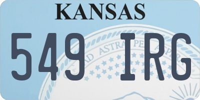 KS license plate 549IRG
