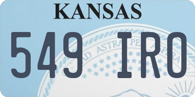 KS license plate 549IRO