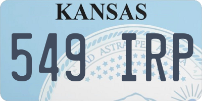 KS license plate 549IRP