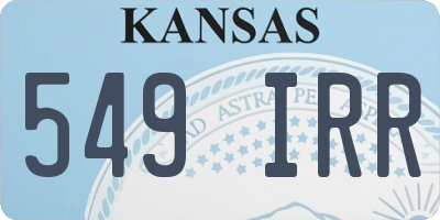 KS license plate 549IRR