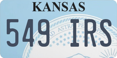KS license plate 549IRS