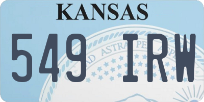 KS license plate 549IRW