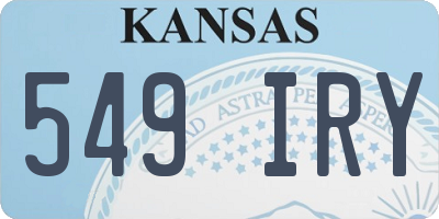 KS license plate 549IRY