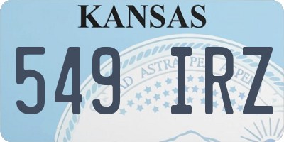 KS license plate 549IRZ