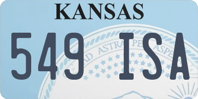 KS license plate 549ISA
