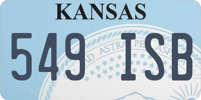 KS license plate 549ISB