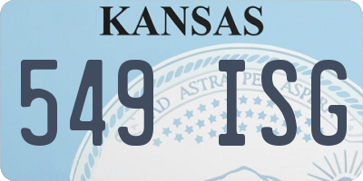 KS license plate 549ISG