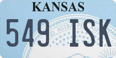 KS license plate 549ISK