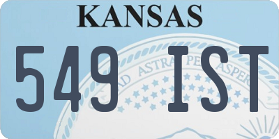 KS license plate 549IST