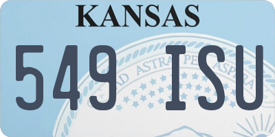 KS license plate 549ISU