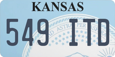 KS license plate 549ITD