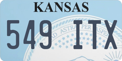 KS license plate 549ITX