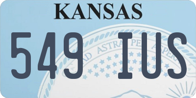 KS license plate 549IUS