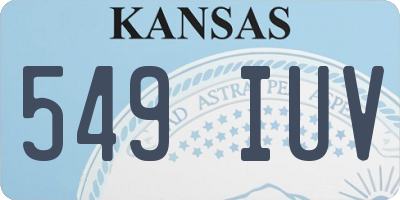 KS license plate 549IUV