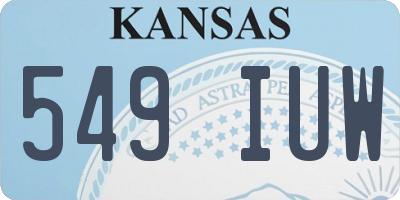 KS license plate 549IUW