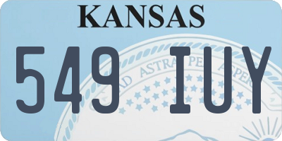 KS license plate 549IUY