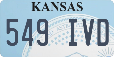 KS license plate 549IVD