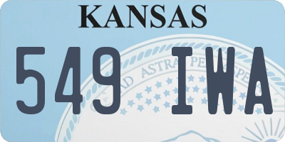 KS license plate 549IWA