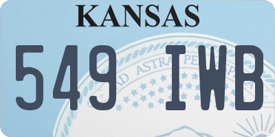 KS license plate 549IWB
