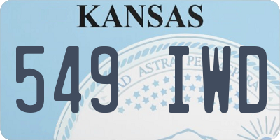 KS license plate 549IWD